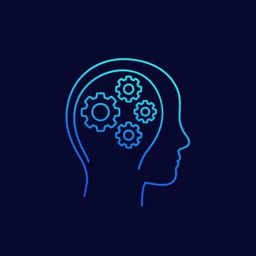 Creativity, thinking linear vector icon Illustrazione stock