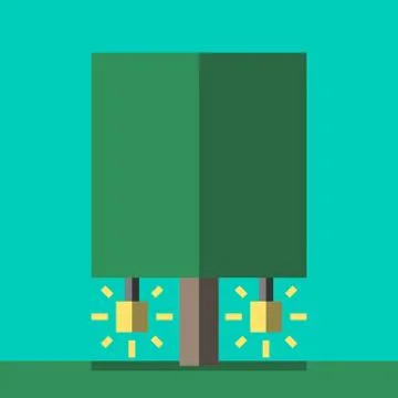 Creativity tree, flat style Stock Illustration
