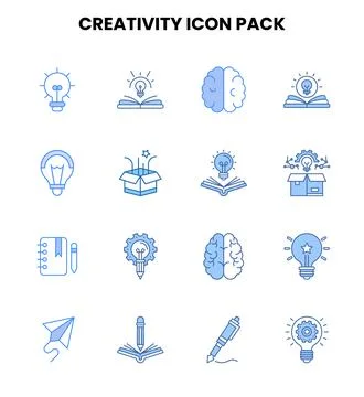 Creativity Two Colour Icons Pack Ilustración de archivo