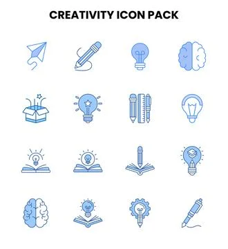 Creativity Two Colour Icons Pack Иллюстрация