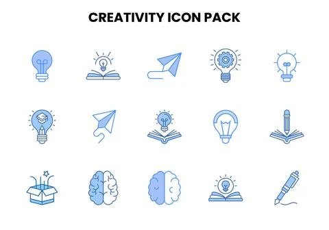 Creativity Two Colour SVG Icons Pack Ilustración de archivo