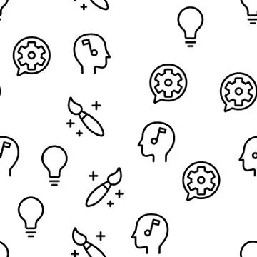 Creativity Vector Seamless Pattern Illustrazione stock