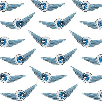Creativity wings eye pattern background 스톡 일러스트