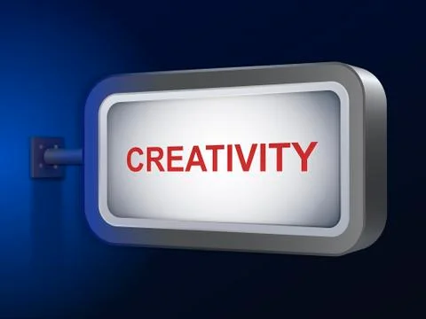 Creativity word on billboard 스톡 일러스트