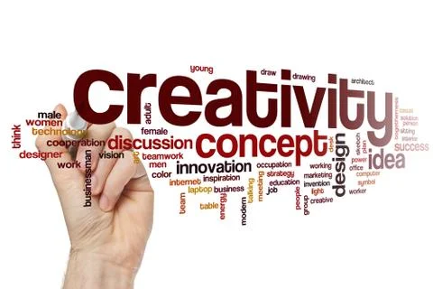 Creativity word cloud concept Stock Illustration