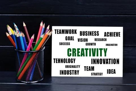 Creativity word on paper Stock Photos