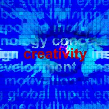 Creativity Word Representing Innovative Ideas 3d Illustration Stock Illustration