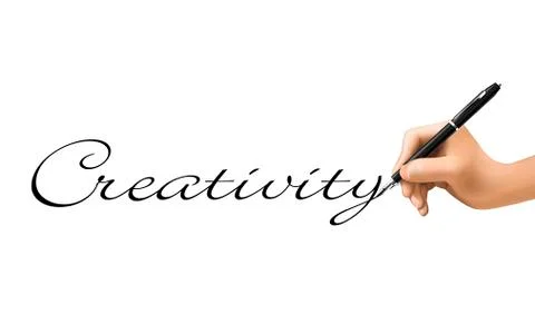 Creativity word written by 3d hand Stock Illustration