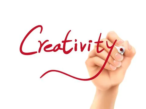 Creativity word written by hand Stock Illustration
