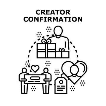 Creator confirmation concept developing new product ideas Illustrazione stock