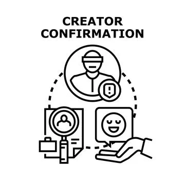 Creator confirming identity for online content creation Stock Illustration