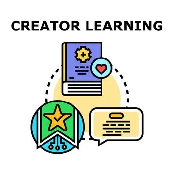 Creator learning for skill development and business success Stock Illustration