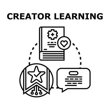 Creator learning for skill development and business success Stock Illustration