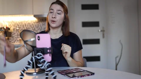 Creator records infoproduct lesson Stock Footage 328042915