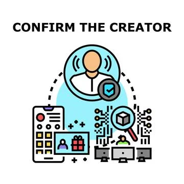 Creator verification protecting digital content and intellectual property イラスト素材