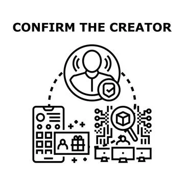 Creator verification protecting digital content and intellectual property Stock Illustration