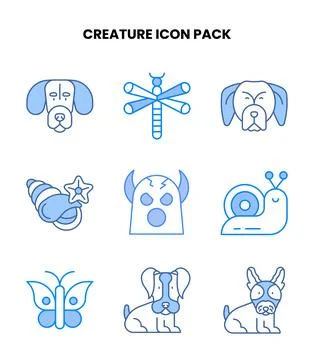 Creature Blue Scalable Icons Pack イラスト素材