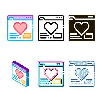 Creature dating site edition icon vector outline Stock Illustration