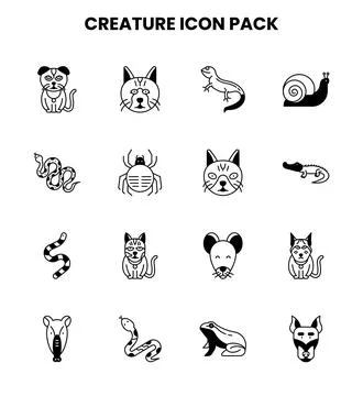 Creature DuoTone Graphics Icons Pack Ilustración de archivo
