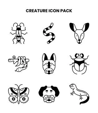 Creature DuoTone Graphics Icons Pack イラスト素材