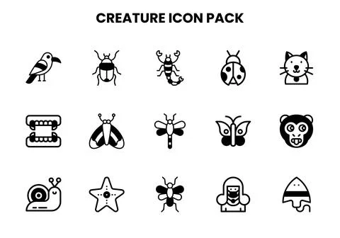 Creature DuoTone UI Icons Pack Ilustración de archivo