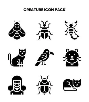Creature Glyph Design Icons Pack イラスト素材