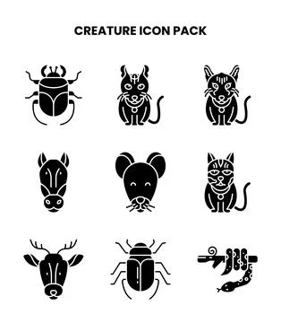 Creature Glyph Scalable Icons Pack イラスト素材