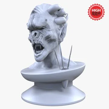Creature Head statue Sculpt 3D Model