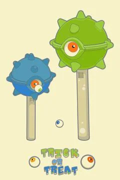 Creature Lolipops of Halloween Stock Illustration