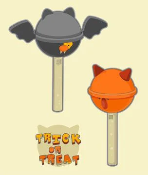 Creature Lolipops of Halloween Stock Illustration