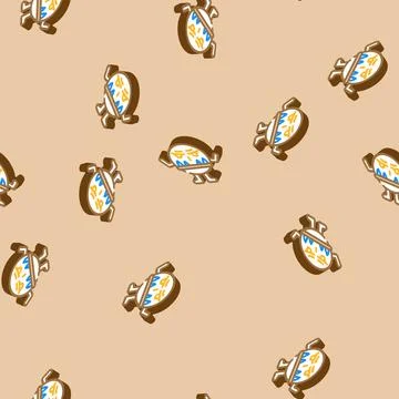 Creature monster cute isometric icon seamless pattern Stock Illustration
