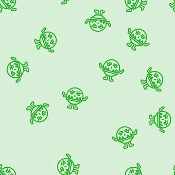 Creature monster cute line vector seamless pattern Illustrazione stock