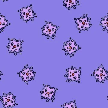 Creature monster cute vector seamless pattern Illustrazione stock