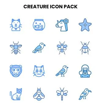 Creature Two Colour Graphics Icons Pack イラスト素材