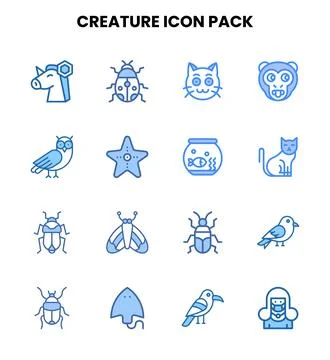 Creature Two Colour Graphics Icons Pack イラスト素材