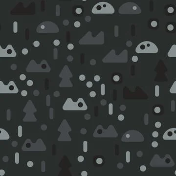 Creatures in the woods seamless pattern Stock Illustration