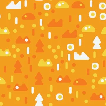 Creatures in the woods seamless pattern Stock Illustration