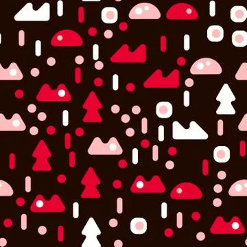 Creatures in the woods seamless pattern Stock Illustration