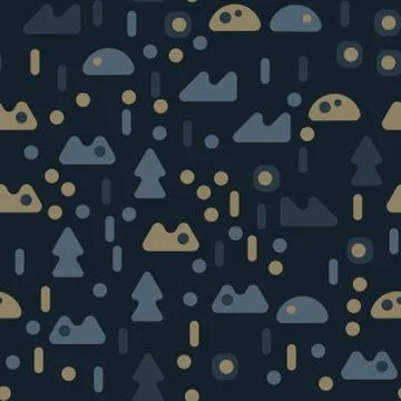 Creatures in the woods seamless pattern Stock Illustration