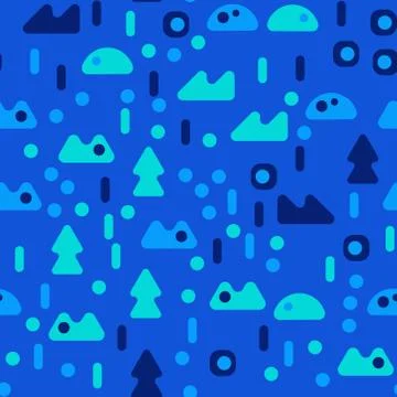 Creatures in the woods seamless pattern Stock Illustration