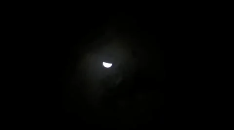 Crecent moon and scary horror clouds Stock Footage