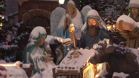 Creche medium CU to zoom out Stock Footage 1007352