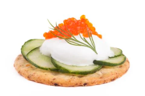 Crecker and caviar Stock Photos