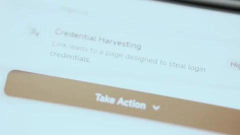 Credential Harvesting Warning Found In Suspicious Phishing Link 4K Stock Footage 341853066