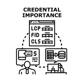Credential importance for website performance optimization Stock Illustration