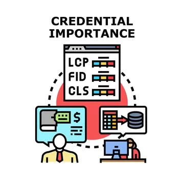 Credential importance for website performance optimization Stock Illustration