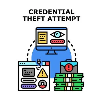 Credential theft attempt accessing personal data Stock Illustration