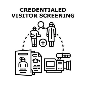 Credentialed visitor screening and access control process Stock Illustration