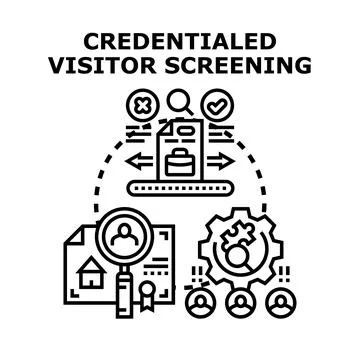 Credentialed visitor screening process for secure access Stockillustratie