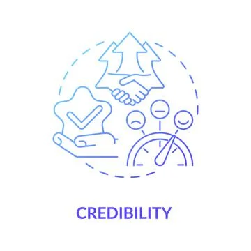 Credibility blue gradient concept icon 스톡 일러스트